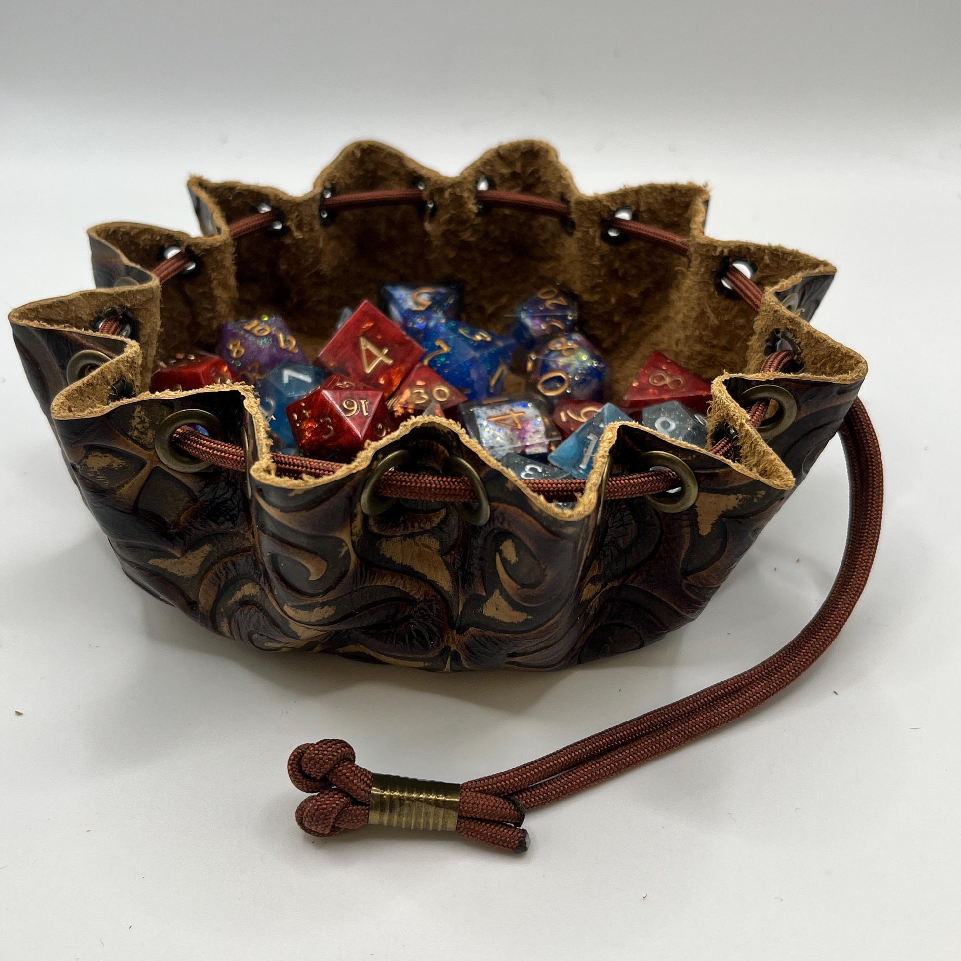 Handmade Mini Dice Bag | Upcycled Italian Leather D&D Pouch