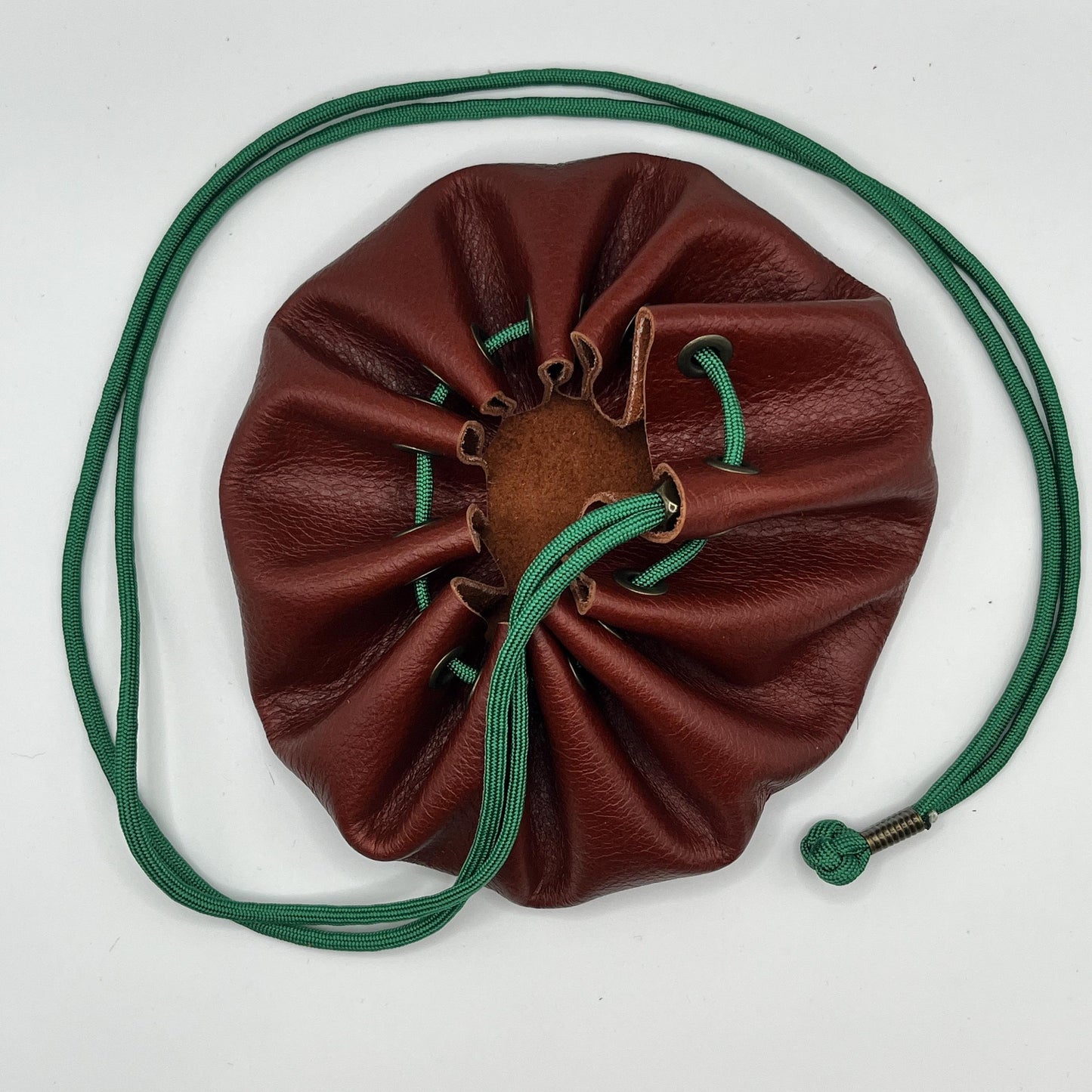 Handmade "Produce Section" Leather Dice Bag-Tray Combo | Food-Inspired Upcycled Italian Leather TTRPG Pouch