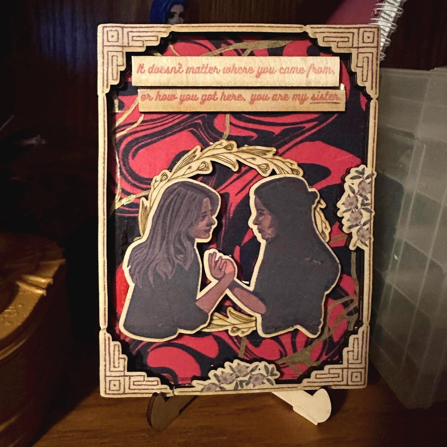 Buffy & Dawn Wood Art | Sisterhood Fandom Plaque