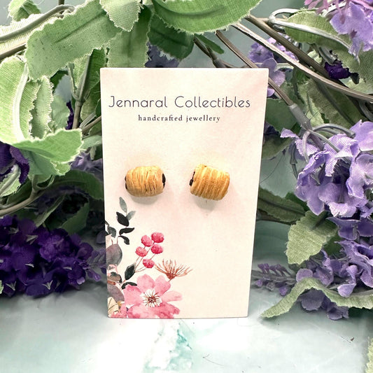 Chocolate Croissant inspired Earrings - Food Art Stud Earrings.