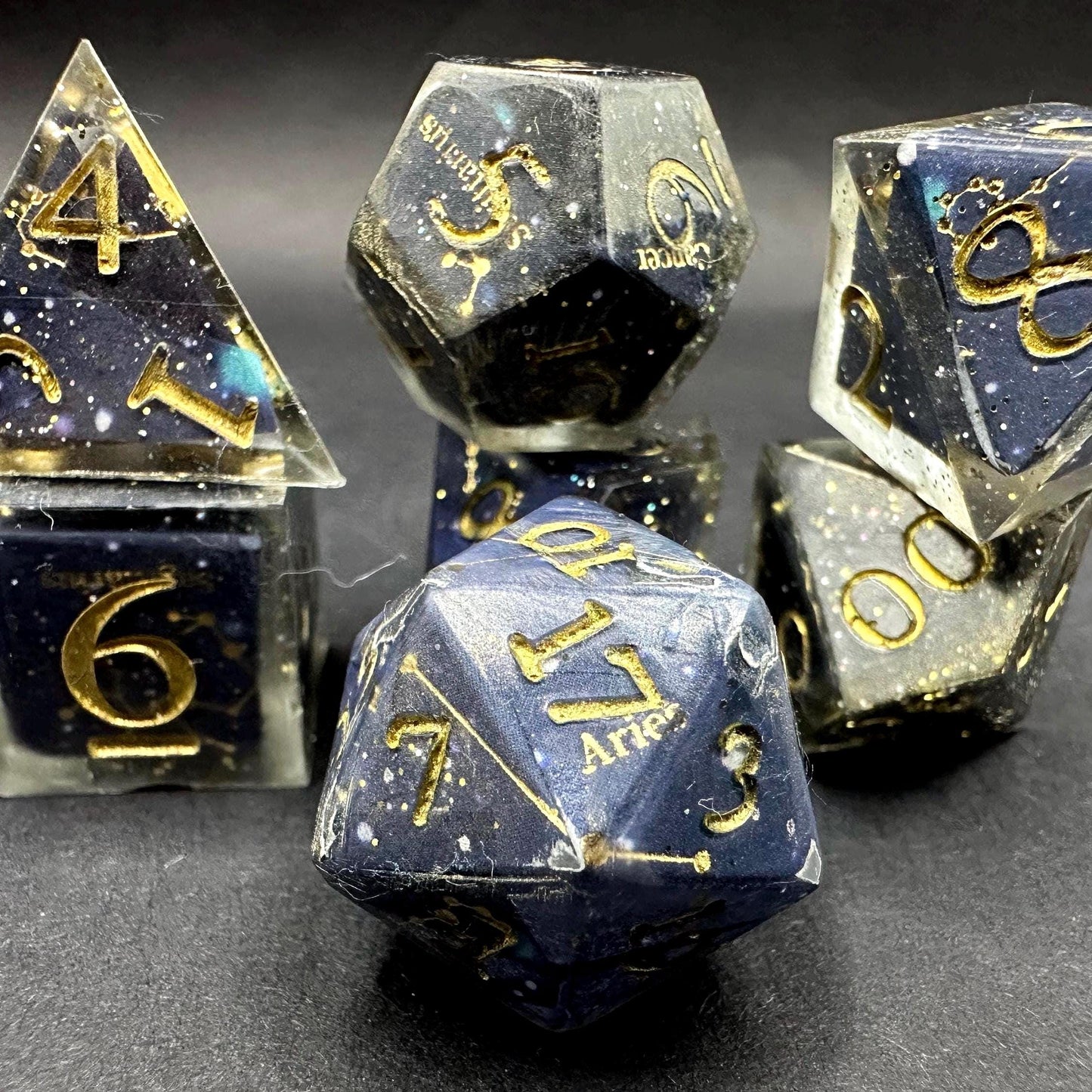Astrology Constellation Dice Set, Zodiac Celestial RPG DnD Polyhedral Galaxy