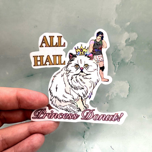 All Hail Princess Donut Sticker Dungeon Crawler Carl Fan Art | Funny Gamer Gift | RPG
