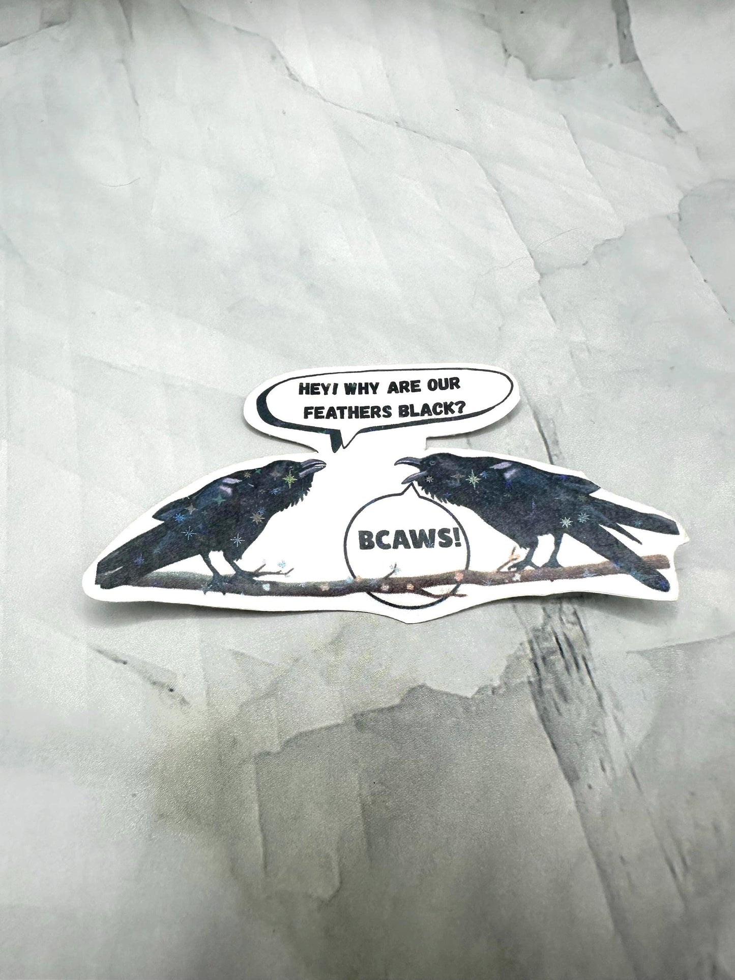 Funny Raven Dad Joke Sticker | Water Resistant Vinyl Decal | Bird Lover Gift