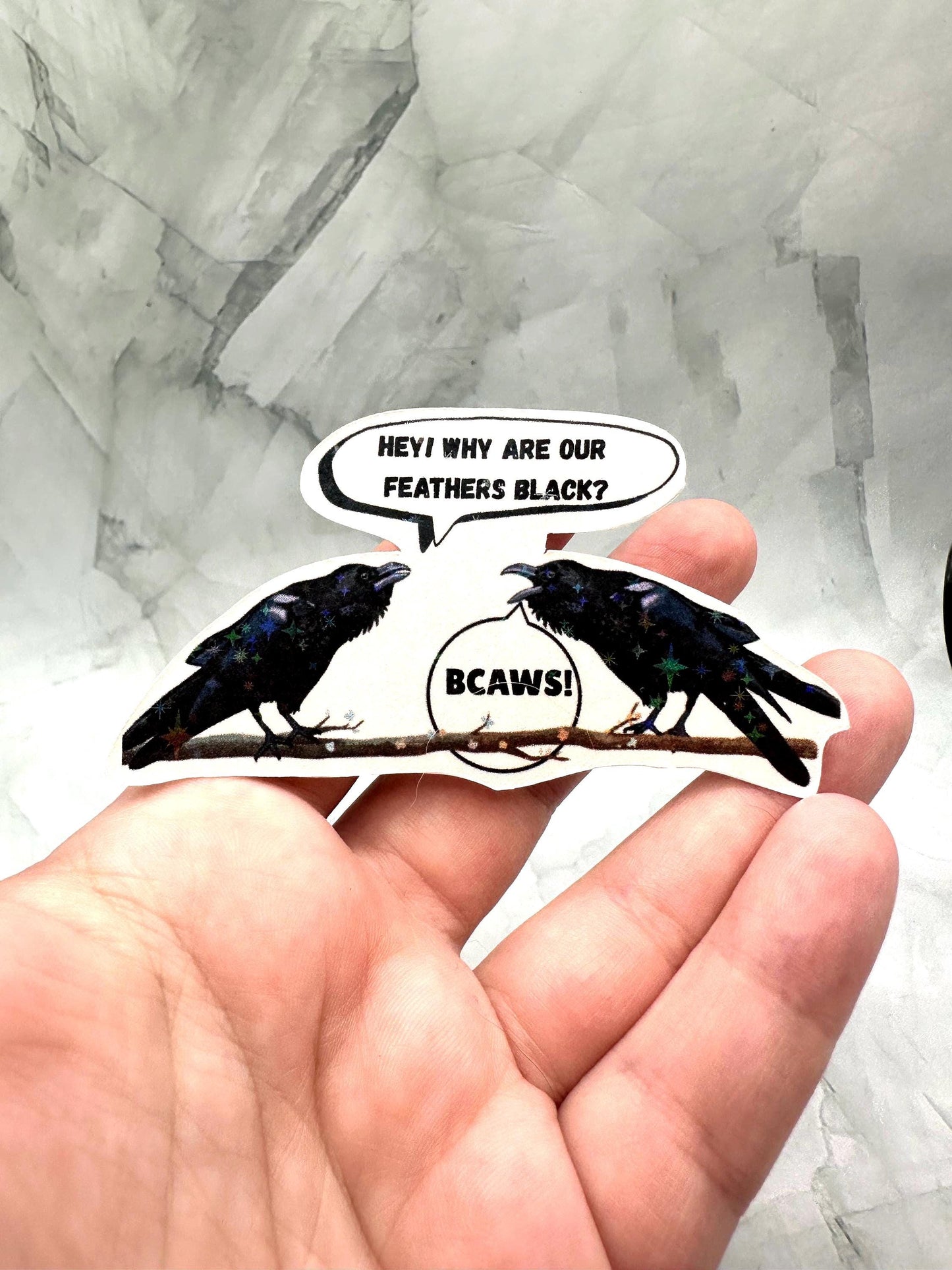 Funny Raven Dad Joke Sticker | Water Resistant Vinyl Decal | Bird Lover Gift