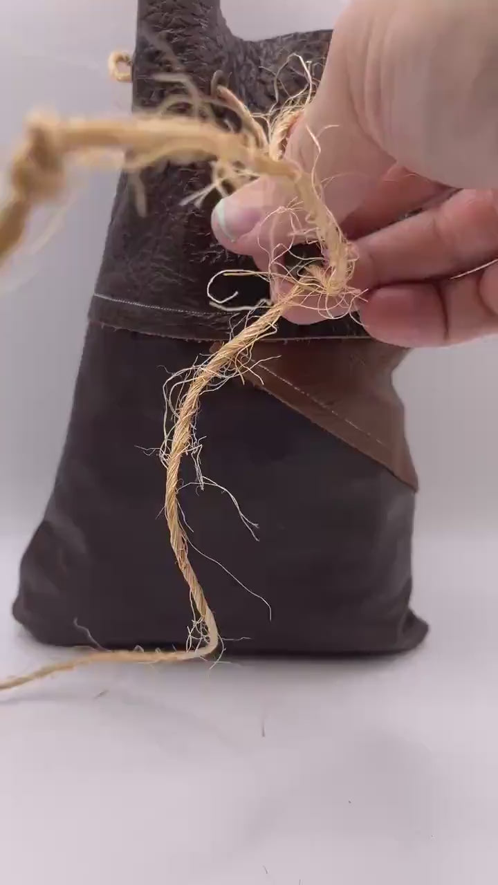 Patched Leather Dice Bag | Handmade RPG Dice Pouch