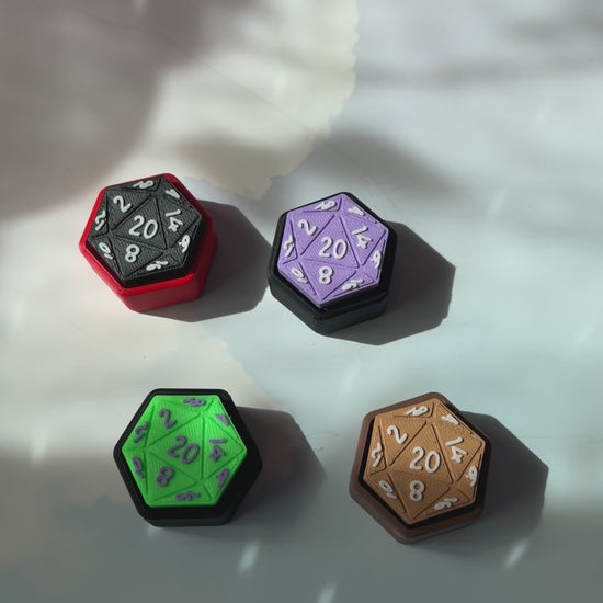 3D printed D20 fidget available clicky or silent.