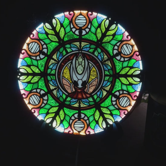 Handmade resin stained glass fantasy wall art with LED lighting