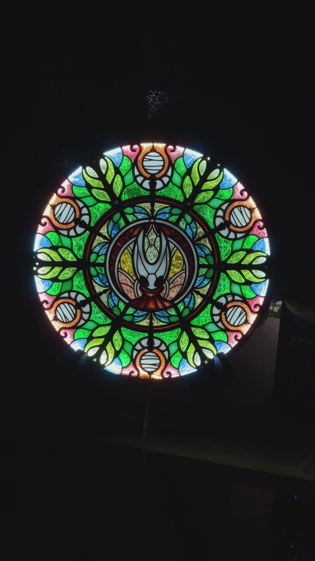 Handmade resin stained glass fantasy wall art with LED lighting