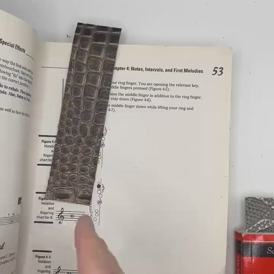Upcycled Italian "Reptile" Leather Bookmark | Handmade Minimalist Page Marker | REPTILE COLLECTION