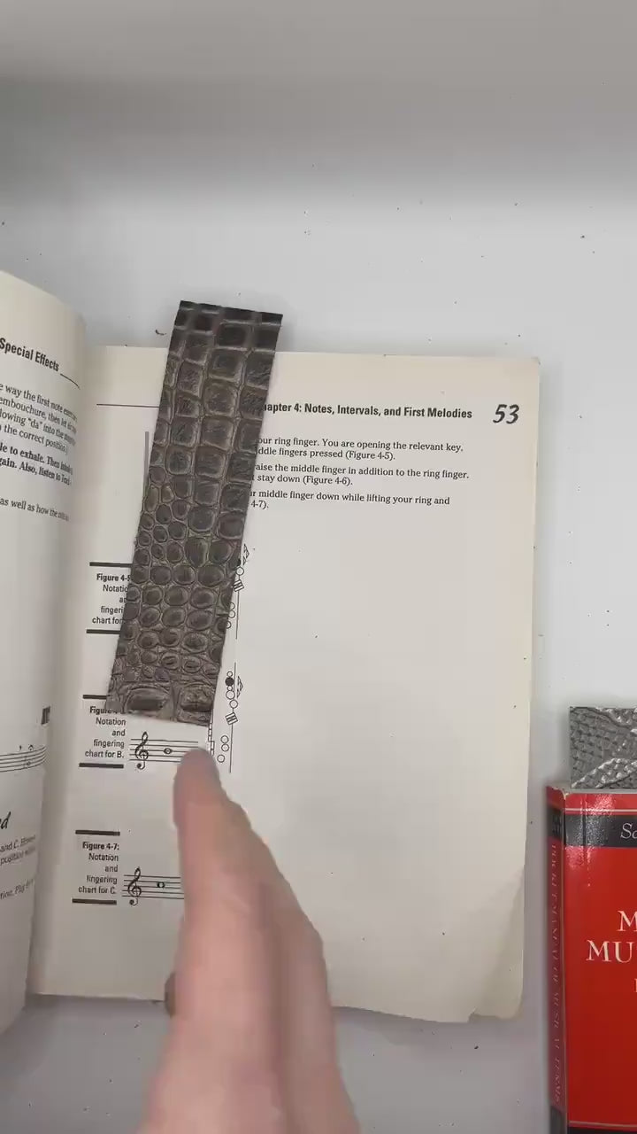 Upcycled Italian "Reptile" Leather Bookmark | Handmade Minimalist Page Marker | REPTILE COLLECTION