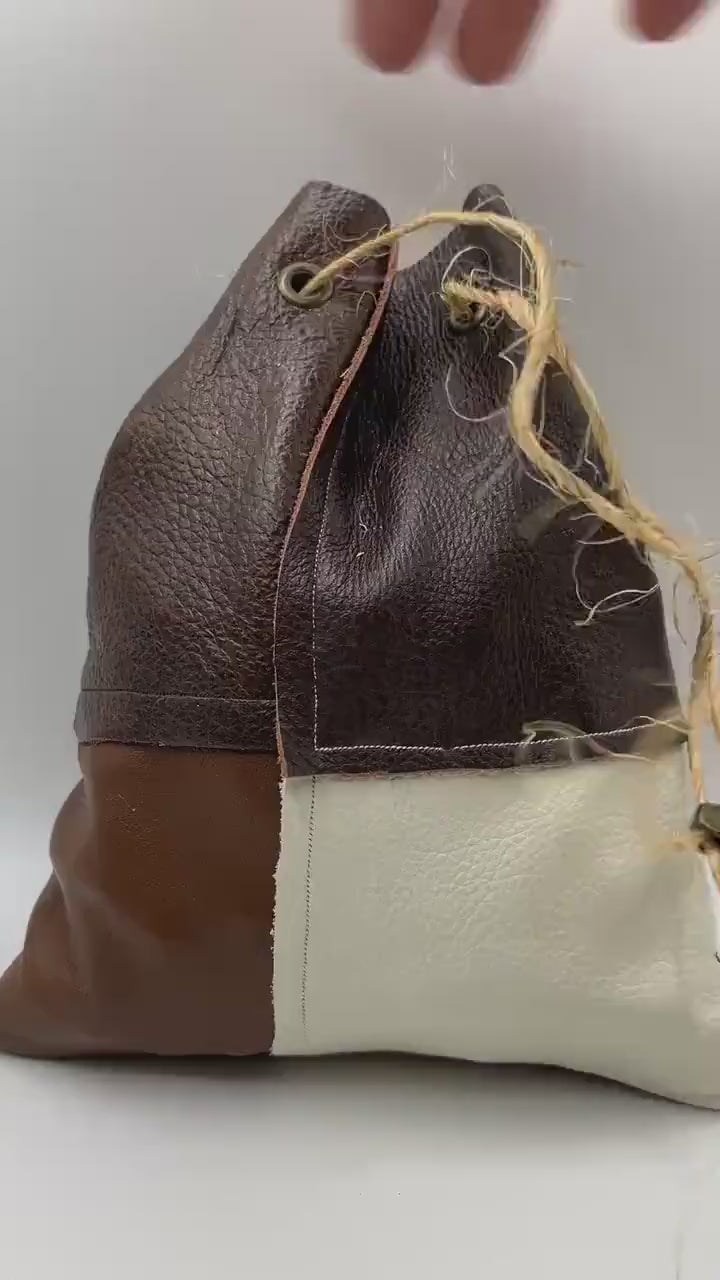 Patched Leather Dice Bag | Handmade RPG Dice Pouch