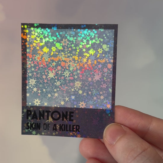 Twilight-inspired paint sample sticker styled like a paint store color card, available with “Hoa Hoa” or “Skin of a Killer” vampire-themed text.