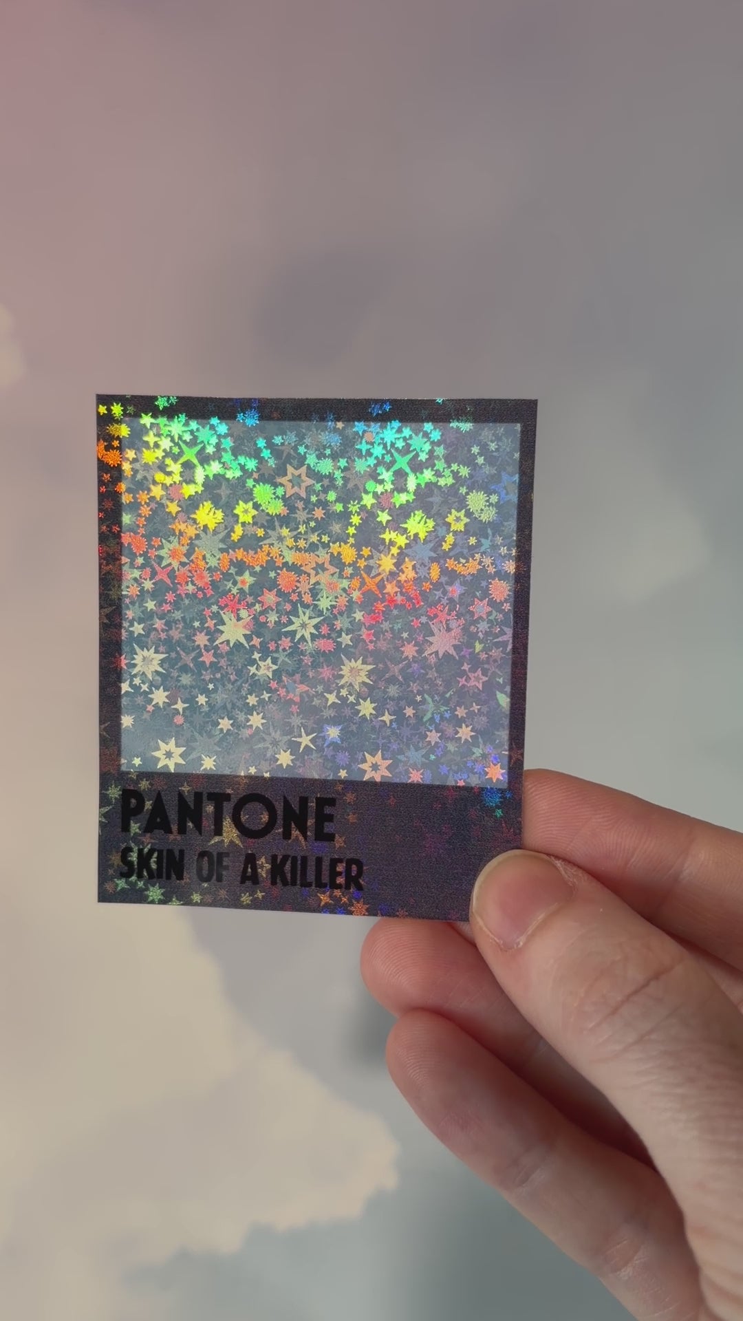Twilight-inspired paint sample sticker styled like a paint store color card, available with “Hoa Hoa” or “Skin of a Killer” vampire-themed text.