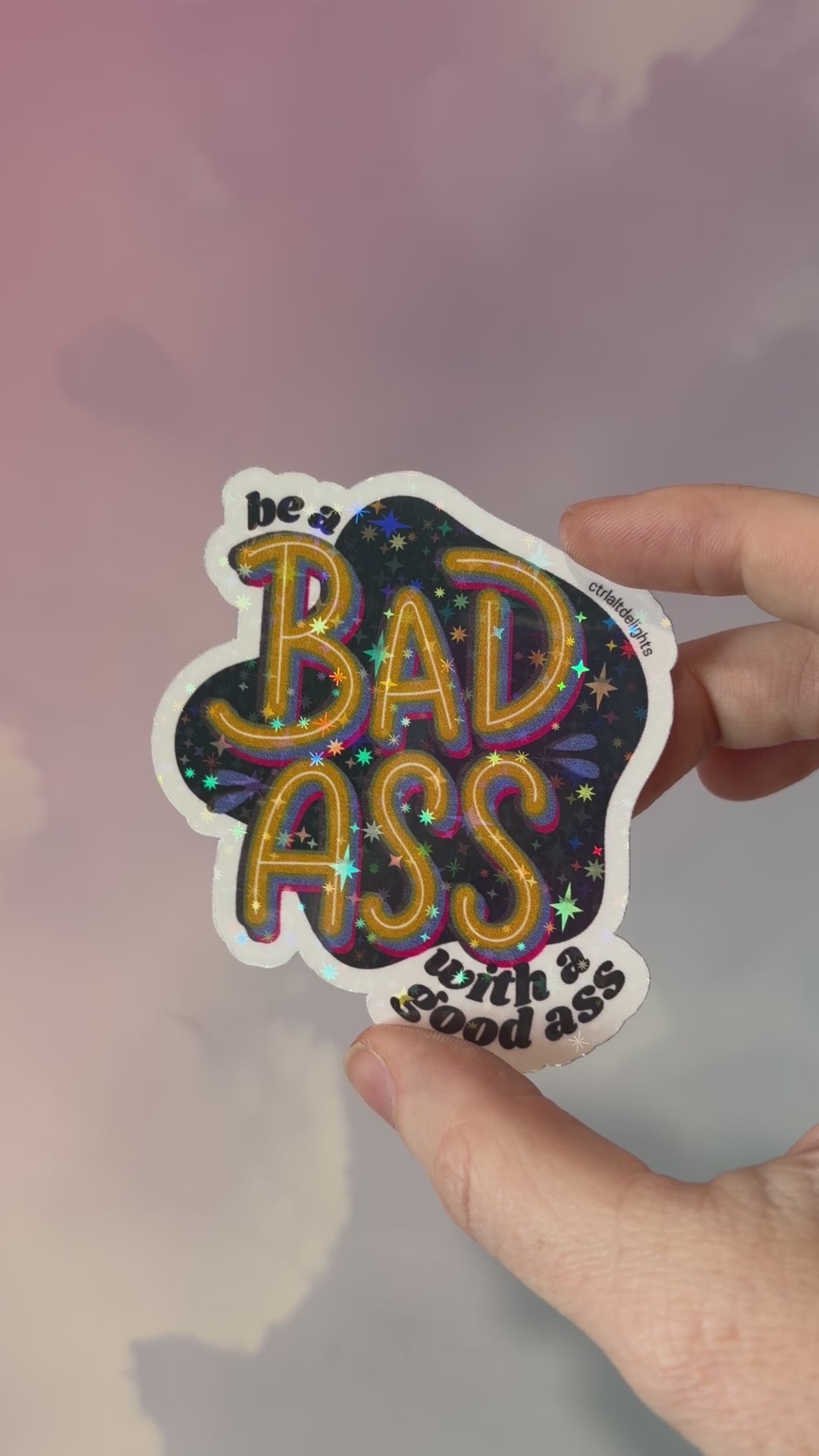 This vibrant vinyl sticker with the phrase 'Be a Badass with a Good Ass' is perfect for adding motivational flair to your laptop, water bottle, or journal. The playful yet bold design is sure to inspire confidence wherever you place it.