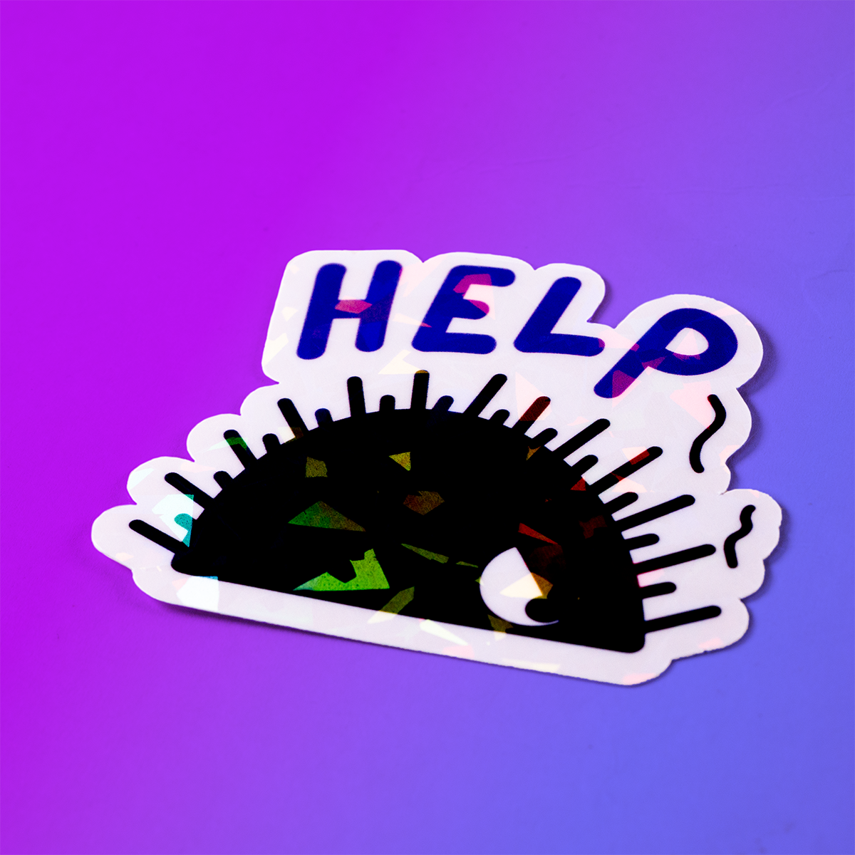 Adorable soot sprite vinyl sticker with "HELP" text, inspired by beloved anime films. Perfect for laptops, water bottles, notebooks, or gifting anime lovers.